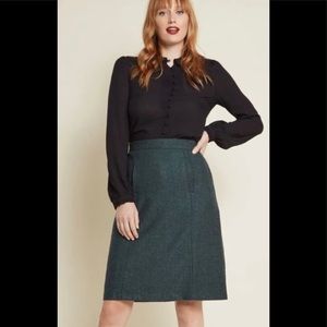 ModCloth herringbone wool skirt